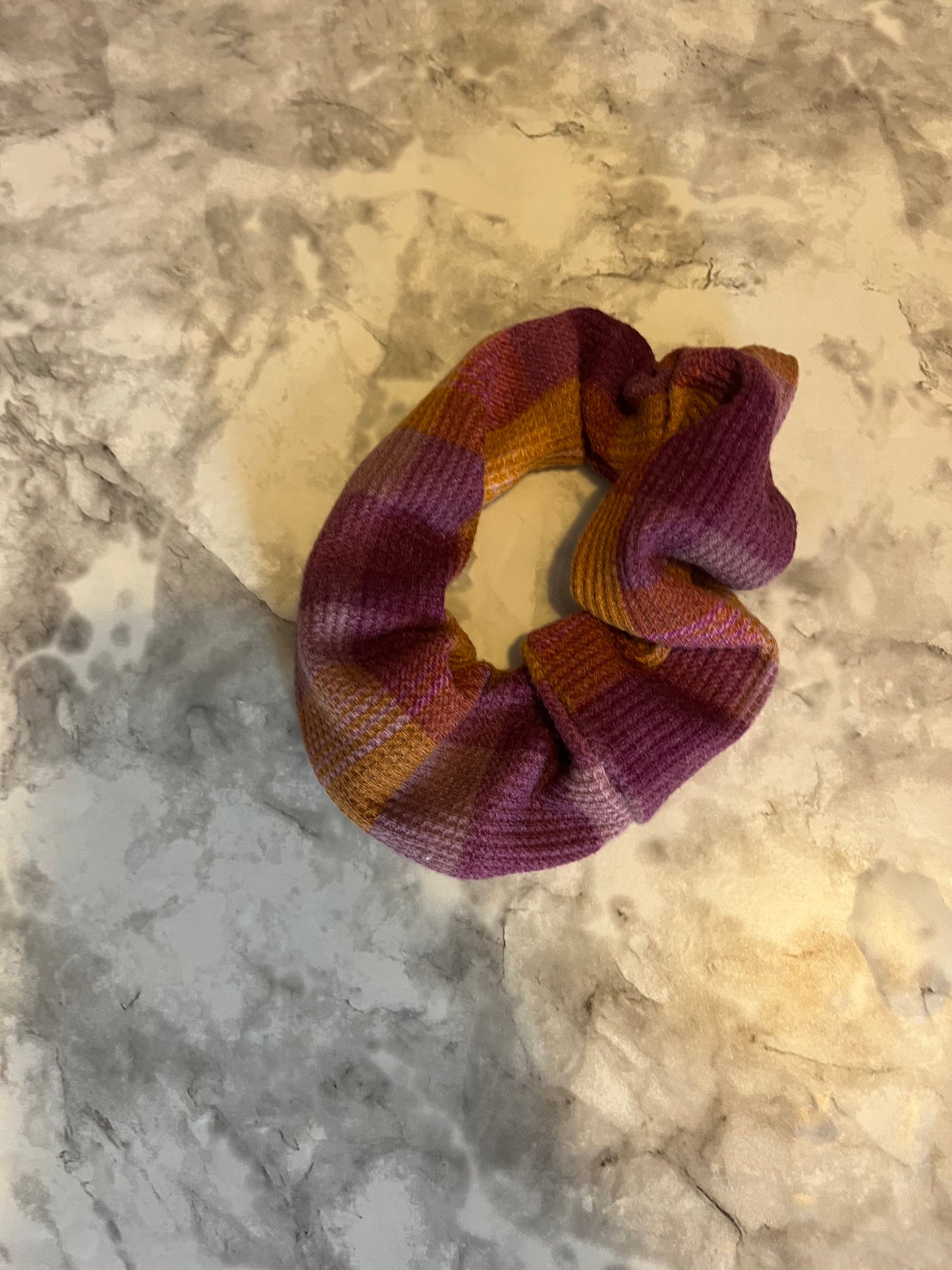 Purple Orange Plaid Standard Scrunchie