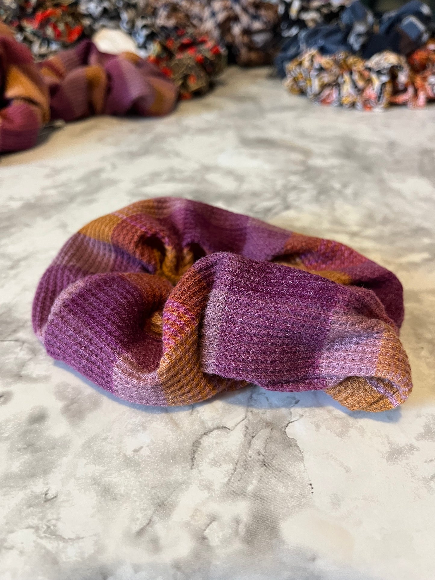 Purple Orange Plaid Standard Scrunchie