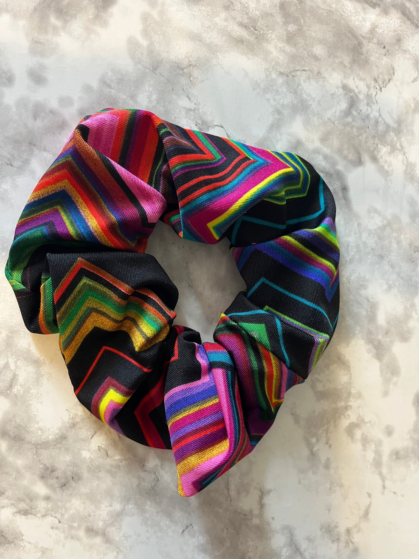 Chevron Rainbow Standard Size Scrunchie
