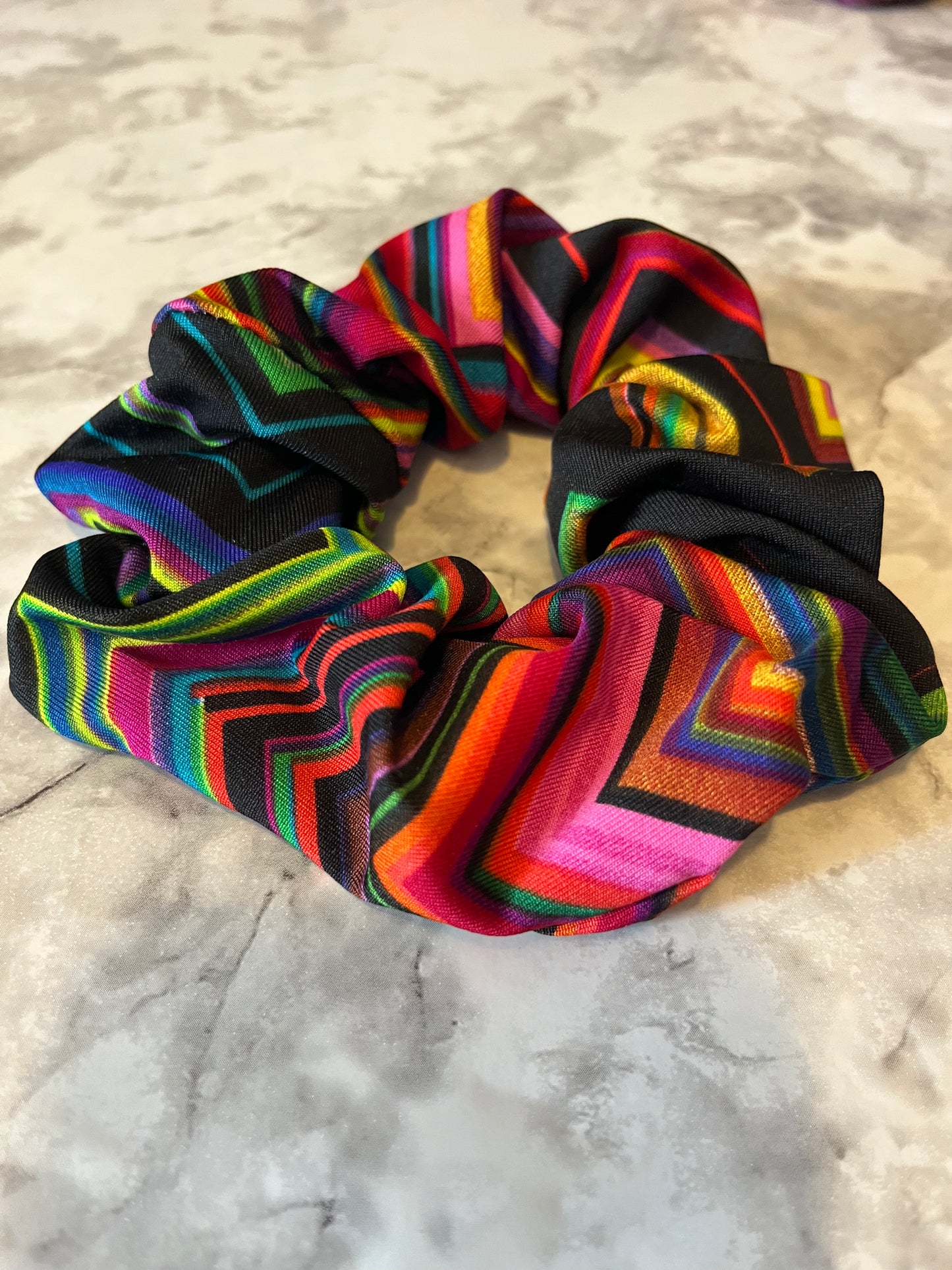 Chevron Rainbow Standard Size Scrunchie