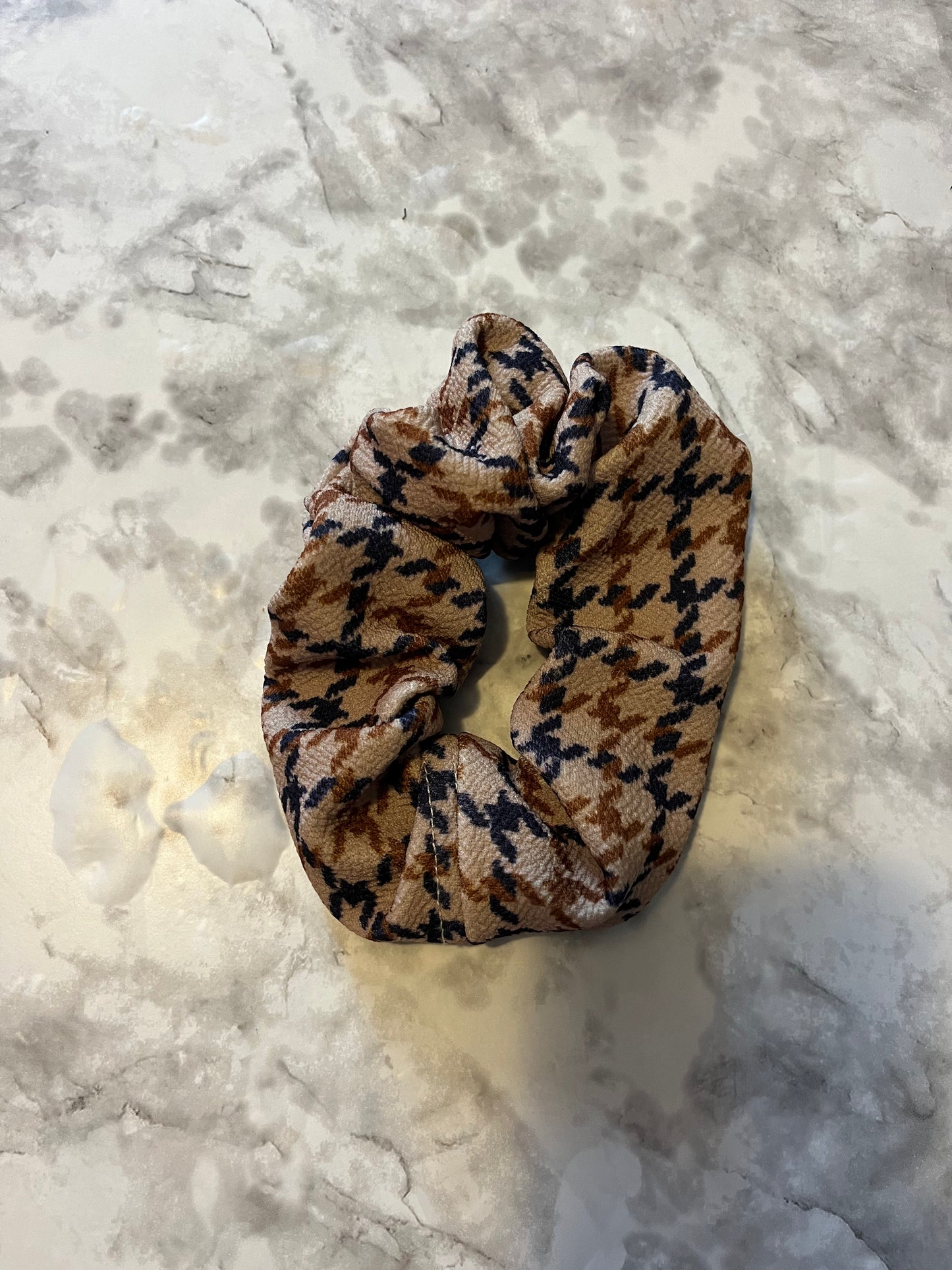 Brown and Blue Standard Scrunchie