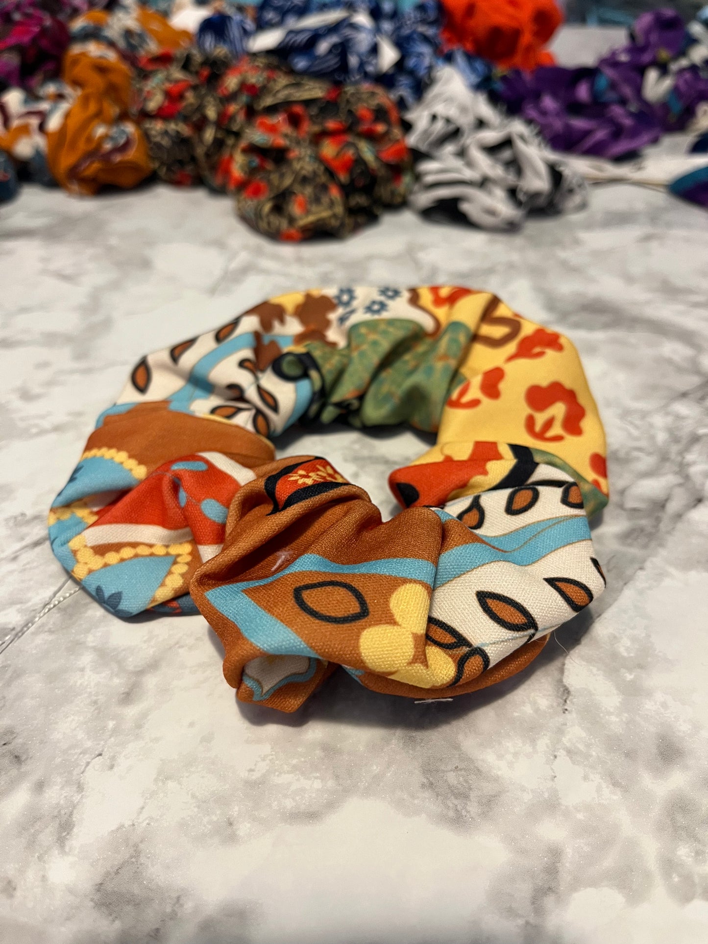 Multicolored 70s Look Standard Scrunchie