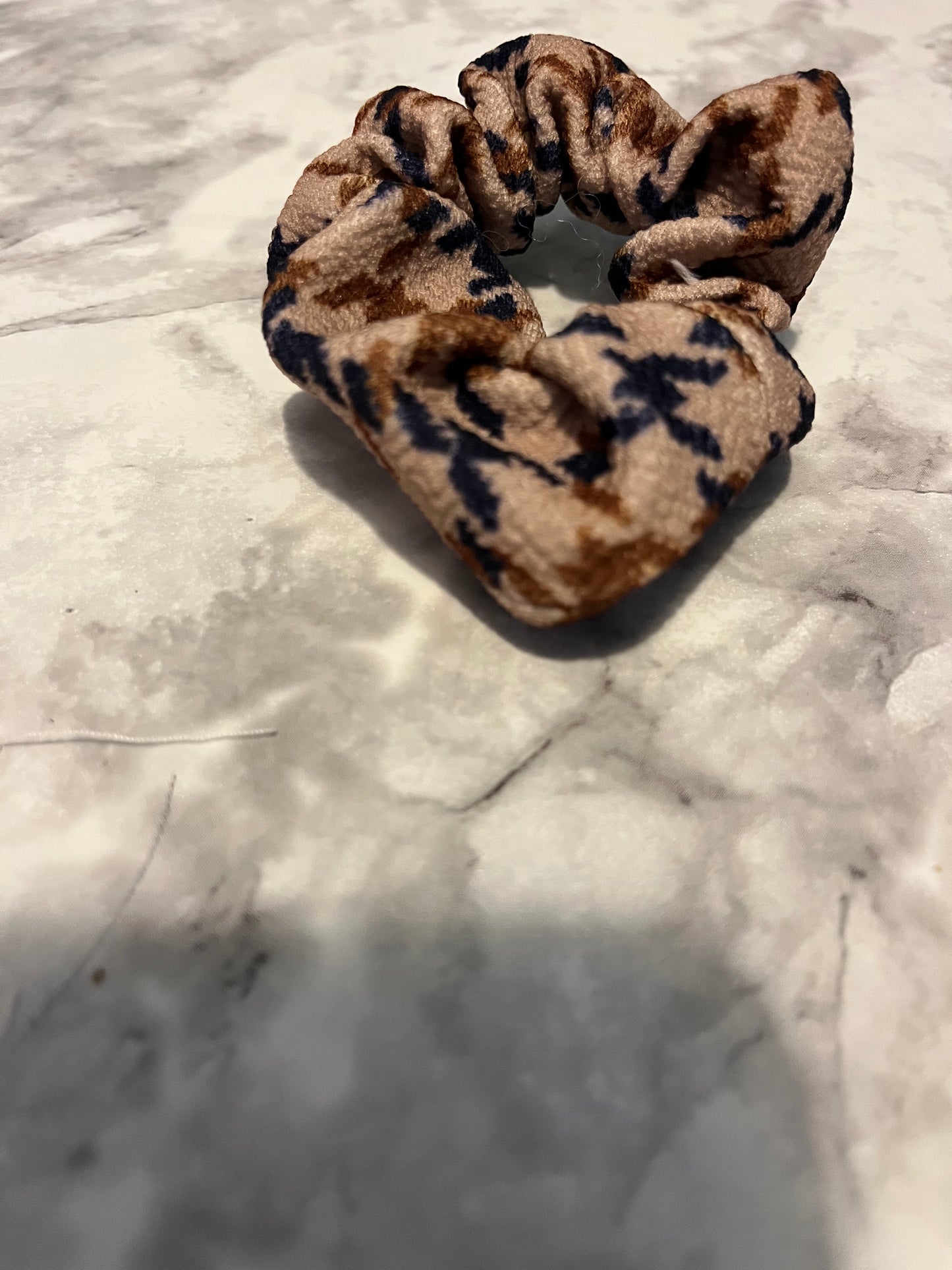 Brown and Blue Mini Scrunchie