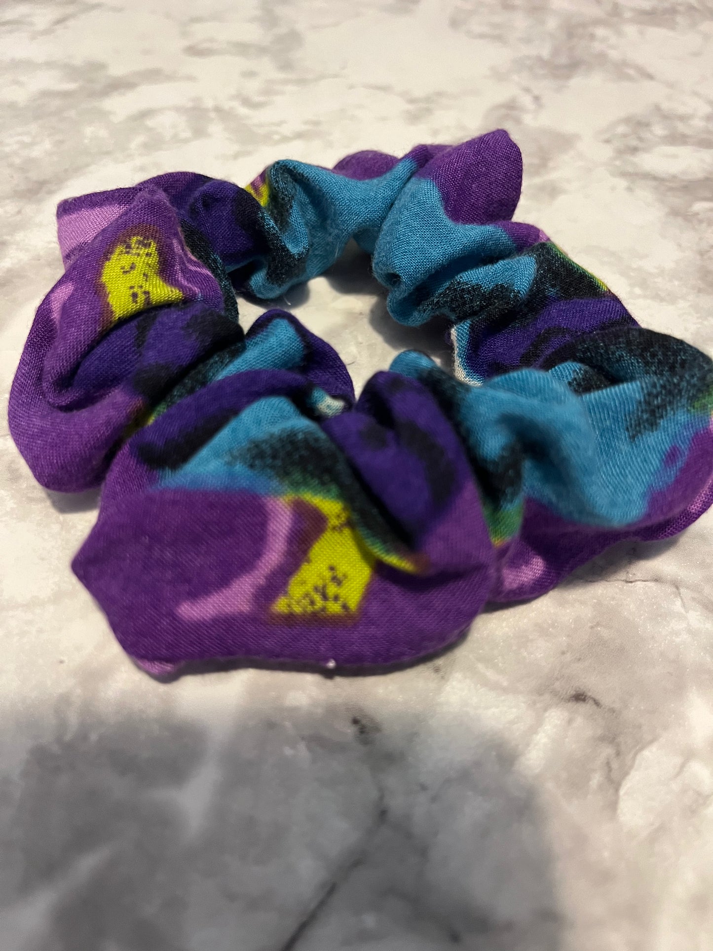 Purple Blue White Standard Scrunchie