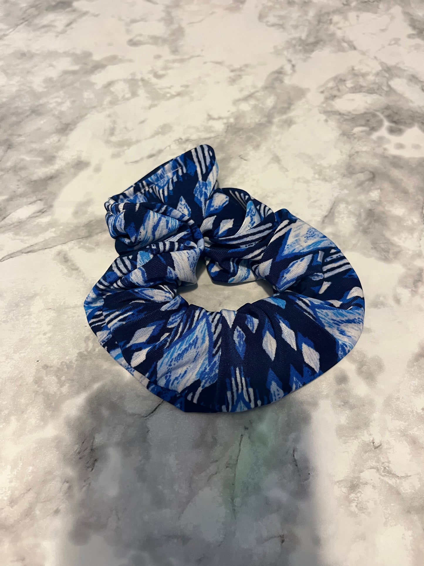 Multi Shade Blues Standard Scrunchie