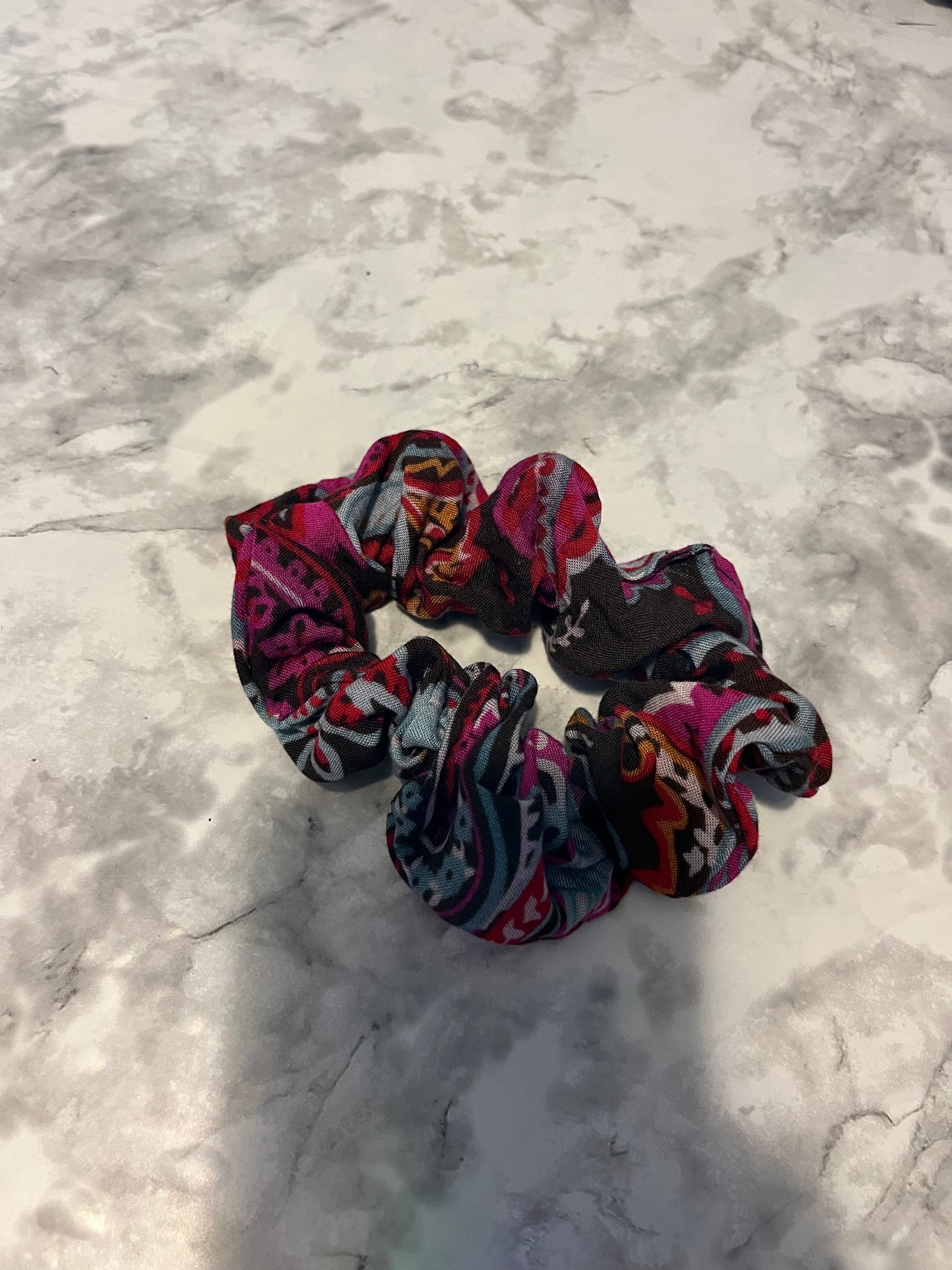 Purple and Brown Paisley Standard Scrunchie