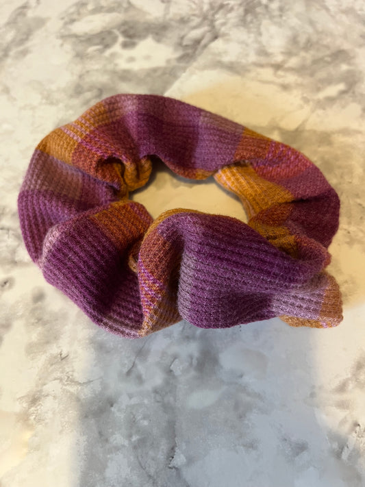 Purple Orange Plaid Standard Scrunchie