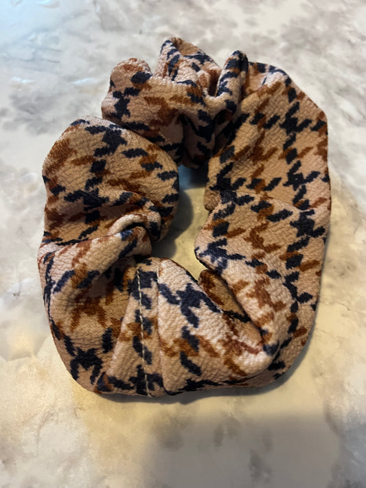 Brown and Blue Standard Scrunchie