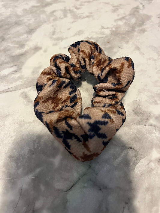 Brown and Blue Mini Scrunchie