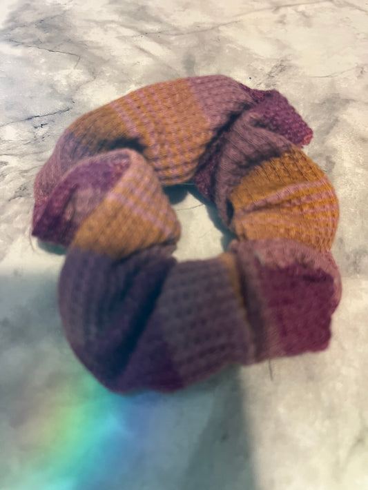 Purple Orange Plaid Mini Scrunchie