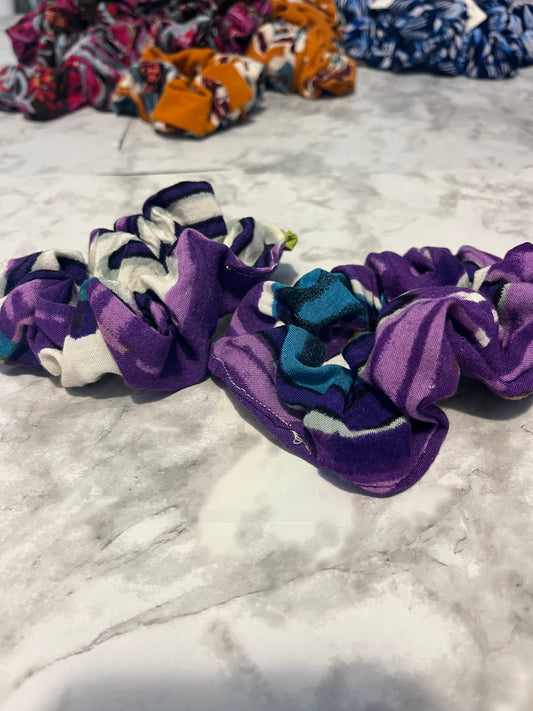 Purple Blue White Standard Scrunchie