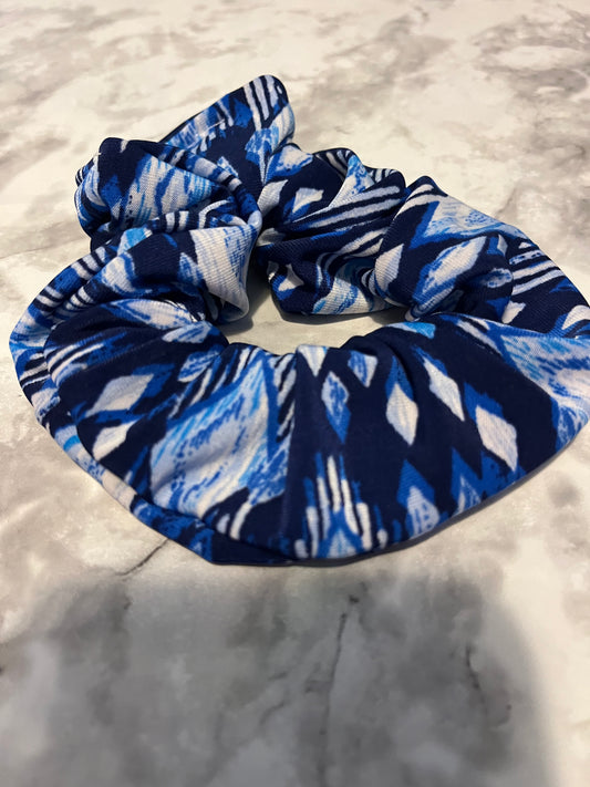 Multi Shade Blues Standard Scrunchie